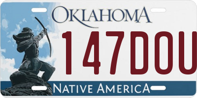 OK license plate 147DOU