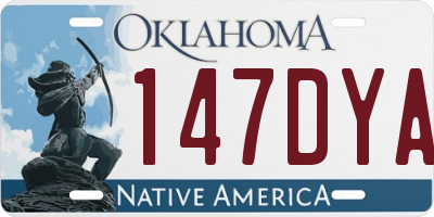 OK license plate 147DYA