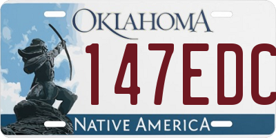 OK license plate 147EDC