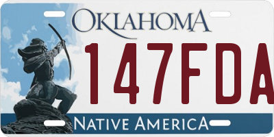 OK license plate 147FDA