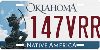 OK license plate 147VRR