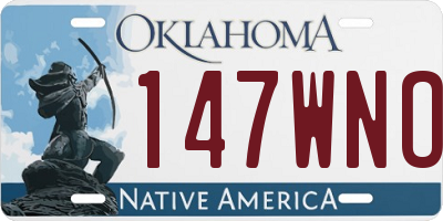 OK license plate 147WNO