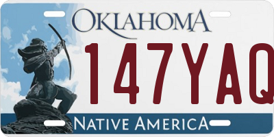 OK license plate 147YAQ