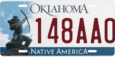 OK license plate 148AAO