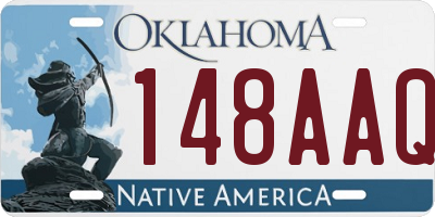 OK license plate 148AAQ
