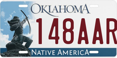 OK license plate 148AAR