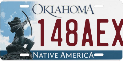OK license plate 148AEX