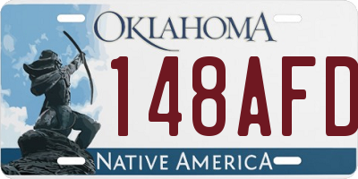 OK license plate 148AFD