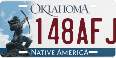 OK license plate 148AFJ