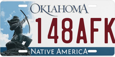 OK license plate 148AFK