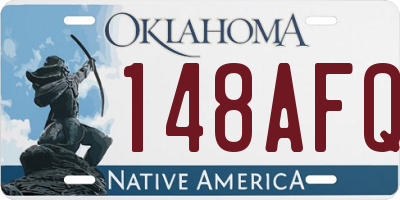 OK license plate 148AFQ
