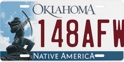 OK license plate 148AFW
