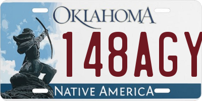 OK license plate 148AGY