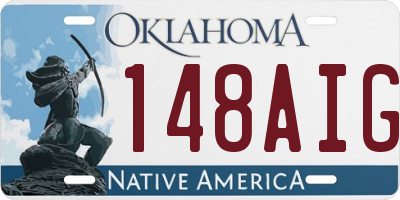 OK license plate 148AIG