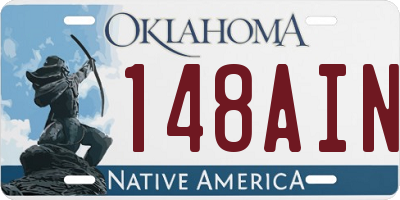 OK license plate 148AIN