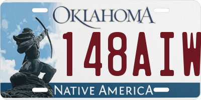 OK license plate 148AIW