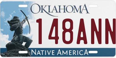 OK license plate 148ANN