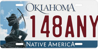 OK license plate 148ANY