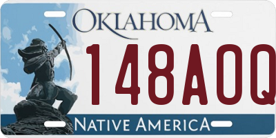 OK license plate 148AOQ