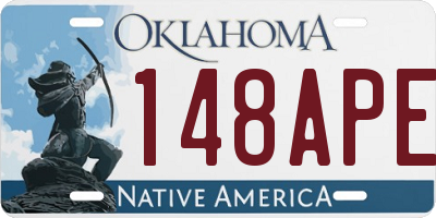 OK license plate 148APE