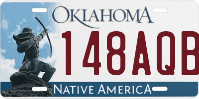 OK license plate 148AQB