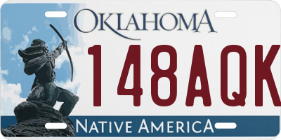 OK license plate 148AQK