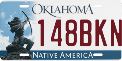OK license plate 148BKN