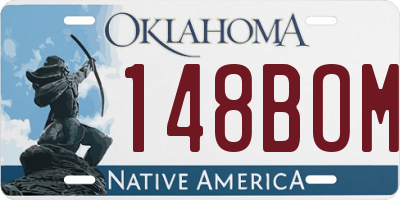 OK license plate 148BOM