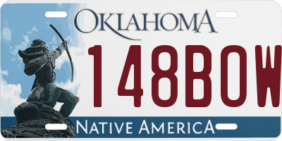 OK license plate 148BOW