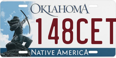 OK license plate 148CET