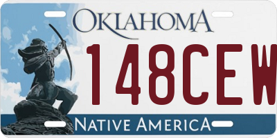 OK license plate 148CEW