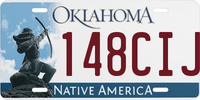 OK license plate 148CIJ