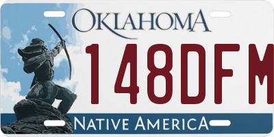 OK license plate 148DFM