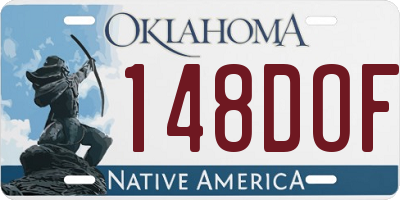 OK license plate 148DOF