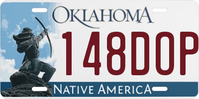 OK license plate 148DOP