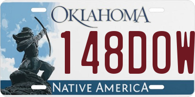 OK license plate 148DOW