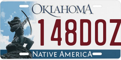 OK license plate 148DOZ