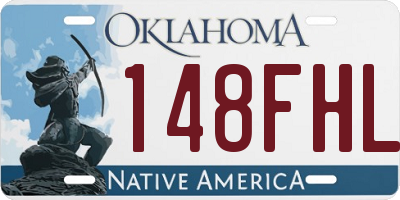 OK license plate 148FHL