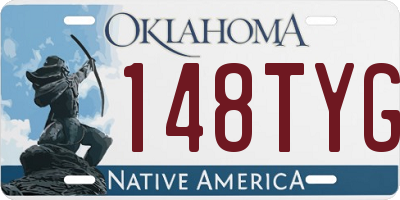 OK license plate 148TYG