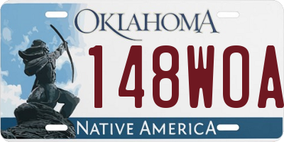 OK license plate 148WOA