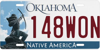 OK license plate 148WON