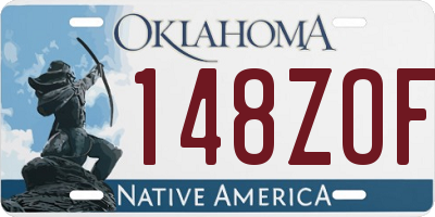 OK license plate 148ZOF