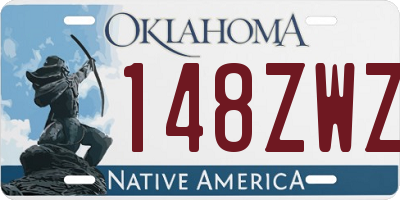 OK license plate 148ZWZ