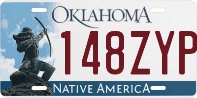 OK license plate 148ZYP
