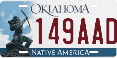 OK license plate 149AAD