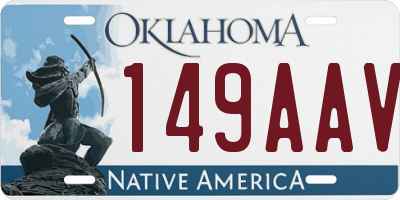 OK license plate 149AAV