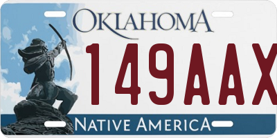 OK license plate 149AAX