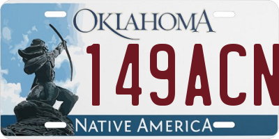 OK license plate 149ACN