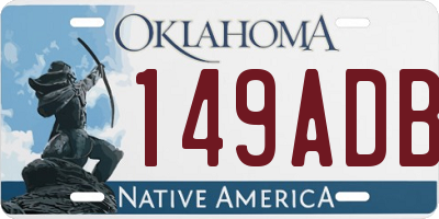 OK license plate 149ADB