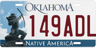 OK license plate 149ADL